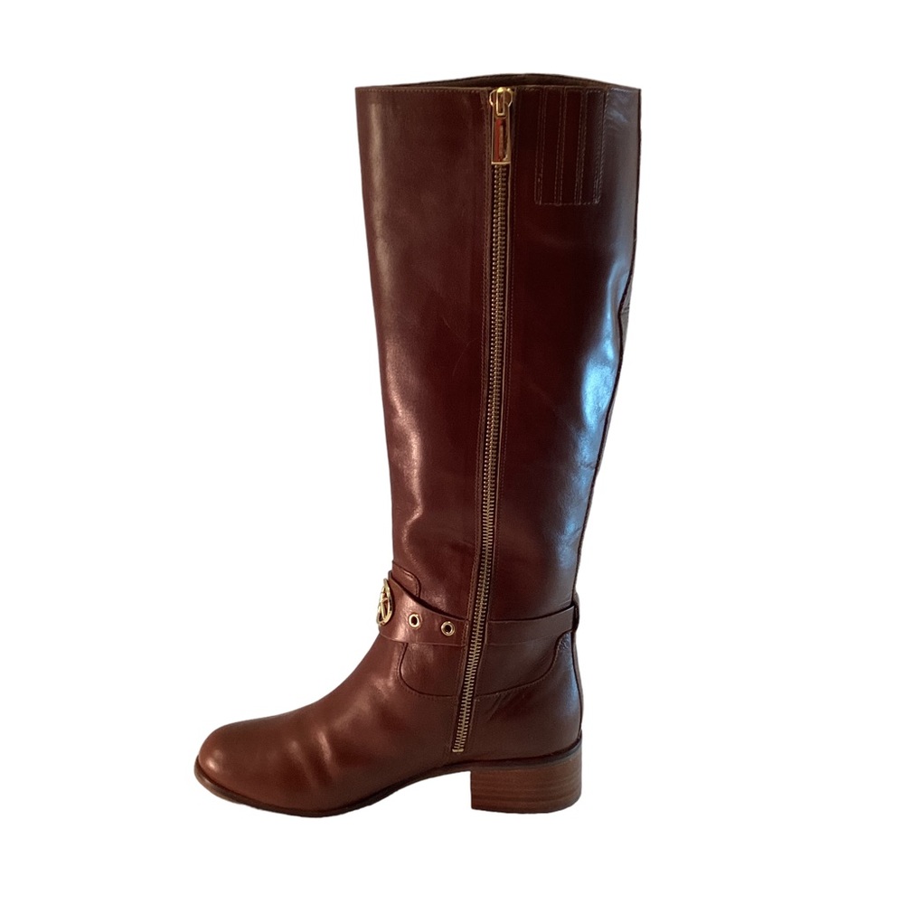 Michael Kors Knee High Boots High Riding Boot Zip Camel Tan Leather Women's 7M - Picture 6 of 12